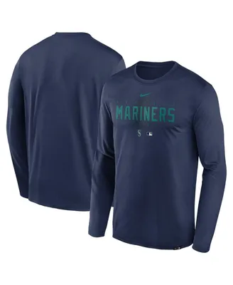 Men's Nike Navy Seattle Mariners Authentic Collection Team Logo Legend Performance Long Sleeve T-shirt