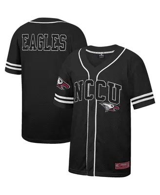 Men's Colosseum Black North Carolina Central Eagles Free Spirited Mesh Button-Up Baseball Jersey