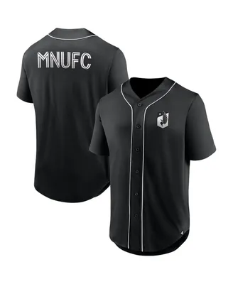 Men's Fanatics Black Minnesota United Fc Third Period Fashion Baseball Button-Up Jersey
