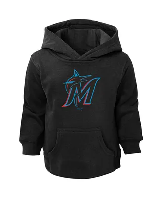 Toddler Boys and Girls Black Miami Marlins Primary Logo Pullover Hoodie
