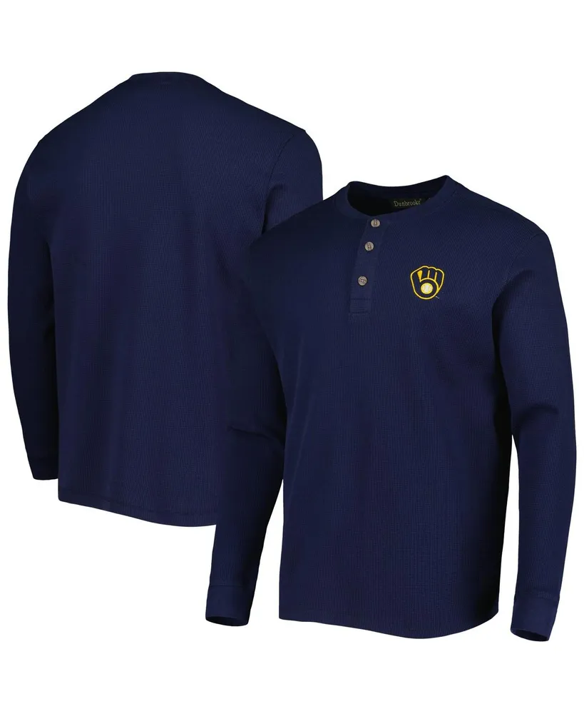 Men's Dunbrooke Milwaukee Brewers Navy Maverick Long Sleeve T-shirt