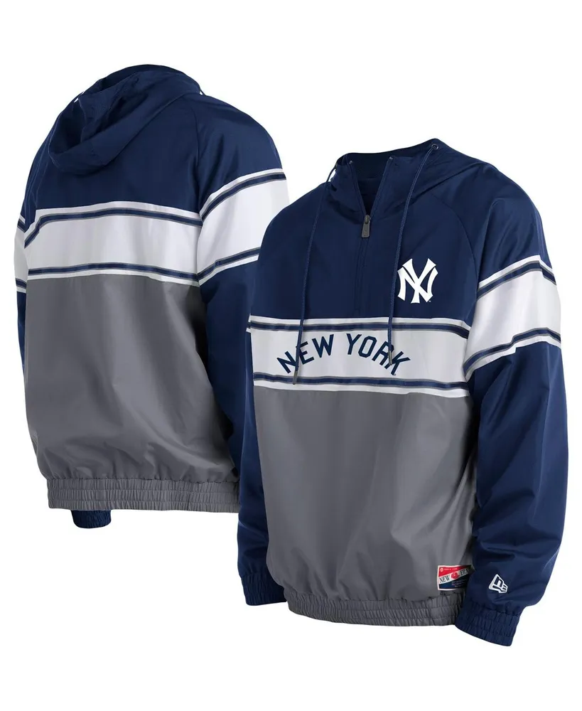 Men's New Era Navy New York Yankees Ripstop Raglan Quarter-Zip Hoodie Jacket