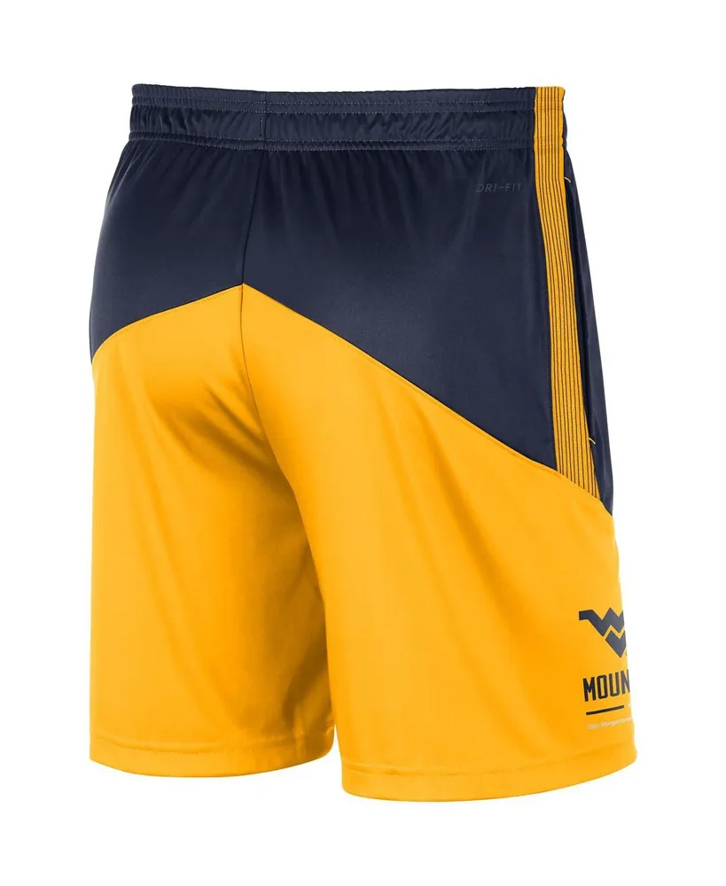 Men's Nike Navy, Gold West Virginia Mountaineers Team Performance Knit Shorts