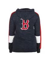 Women's New Era Navy Boston Red Sox Colorblock Full-Zip Hoodie