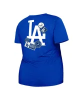 Women's New Era Royal Los Angeles Dodgers Plus Two-Hit Front Knot T-shirt