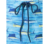 Guy Harvey Men's Scribble Fish Drawstring 7" Surf Shorts