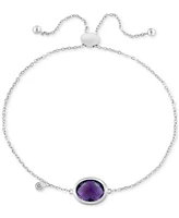 Effy Blue Topaz (3-7/8 ct. t.w.) & White (1/20 Bolo Bracelet Sterling Silver (Also available Amethyst, Citrine and Green Quartz)