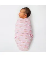 The Peanutshell Newborn Swaddles for Baby Girls, 3 Pack Set, Rainbow Unicorn