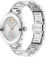 Movado Women's Bold Verso Swiss Quartz -Tone Stainless Steel Watch 38mm