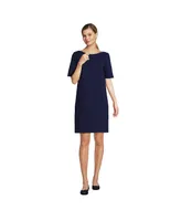 Lands' End Women's Heritage Cotton Jersey Elbow Sleeve Dress