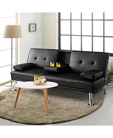 Convertible Folding Futon Sofa Bed Leather