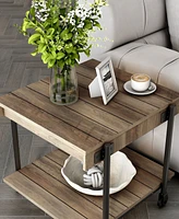 Furniture of America Luther 22" Steel Industrial End Table