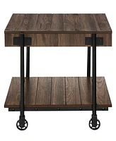 Furniture of America Luther 3 Piece Steel Industrial Coffee End Table Set
