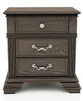 Furniture of America Hamilton 29" Solid Wood 3-Drawer Nightstand with Universal Serial Bus Ports