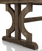 Furniture of America Arder 18.62" Wood Veneer Rectangle Trestle Coffee Table