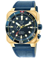 GV2 by Gevril Men's Xo Submarine Swiss Automatic Navy Leather Watch 44mm