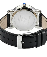 GV2 by Gevril Women's Ravenna Swiss Quartz Black Leather Watch 37mm