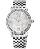 GV2 by Gevril Women's Ravenna Swiss Quartz Silver-Tone Stainless Steel Watch 37mm