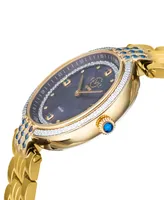 GV2 by Gevril Women's Matera Swiss Quartz Gold-Tone Stainless Steel Watch 35mm