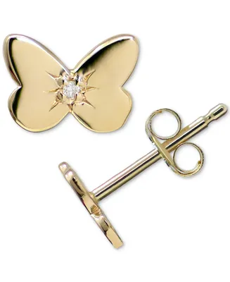 Jac+Jo by Anzie Diamond Accent Butterfly Star Stud Earrings in 14k Gold