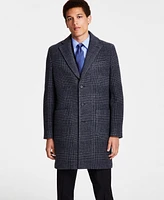 B by Brooks Brothers Men's Plaid Double-Face Wool Blend Overcoat