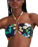 kate spade new york Women's Floral-Print Bandeau Bikini Top