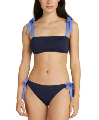 Kate Spade New York Womens Tie Shoulder Bikini Top Tie Side Bottoms
