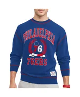 Men's Tommy Jeans Royal Philadelphia 76ers Peter French Terry Pullover Sweatshirt