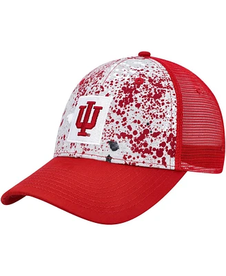 Men's Colosseum Gray, Crimson Indiana Hoosiers Love Fern Trucker Snapback Hat