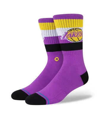 Men's Stance Los Angeles Lakers Stripe Crew Socks