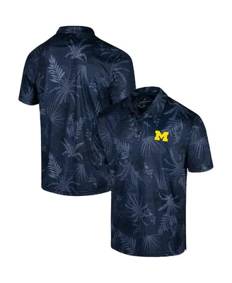 Men's Colosseum Navy Michigan Wolverines Big and Tall Palms Polo Shirt