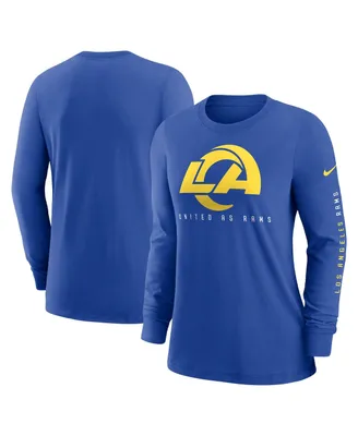 Women's Nike Royal Los Angeles Rams Prime Split Long Sleeve T-shirt