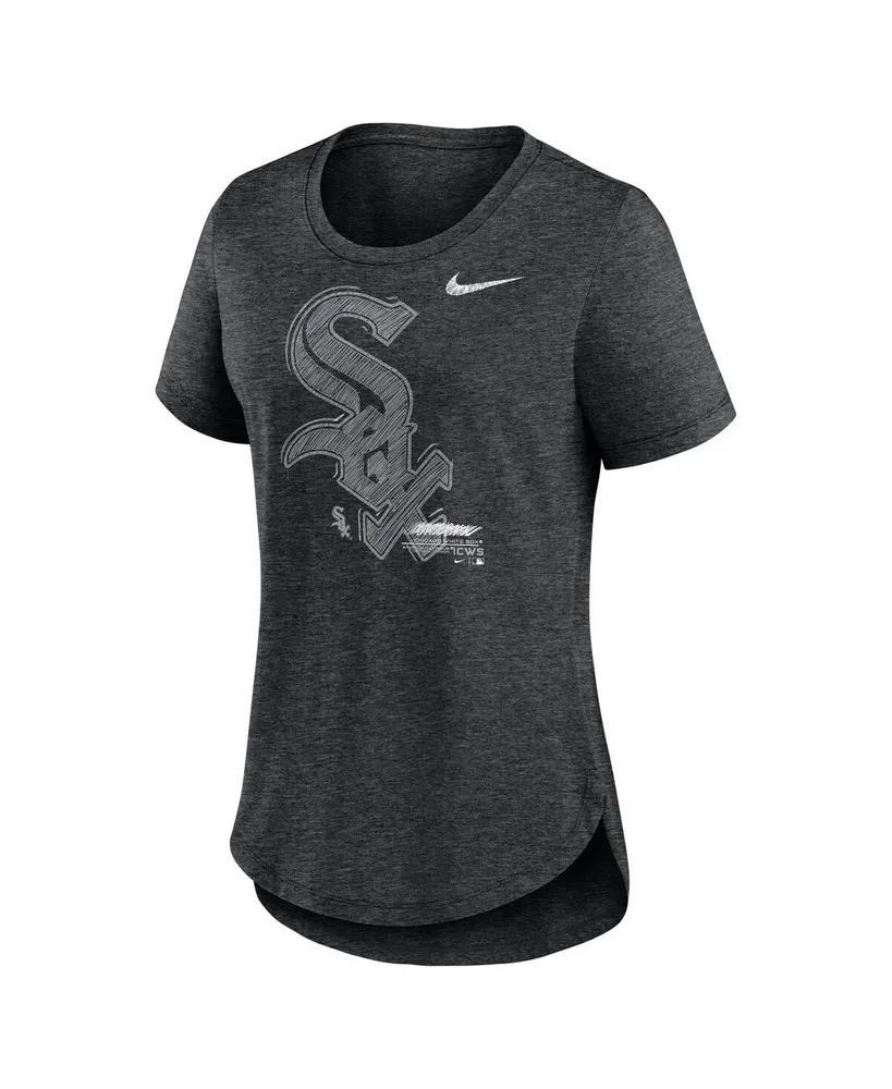 Women's Nike Heather Black Chicago White Sox Touch Tri-Blend T-shirt