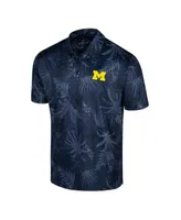 Men's Colosseum Navy Michigan Wolverines Big and Tall Palms Polo Shirt