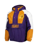 Men's Starter Purple Phoenix Suns Body Check Raglan Hoodie Half-Zip Jacket