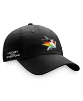 Men's Fanatics Black San Jose Sharks Team Logo Pride Adjustable Hat