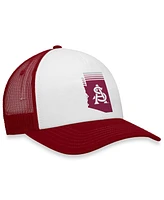 Men's Top of the World White, Maroon Arizona State Sun Devils Tone Down Trucker Snapback Hat