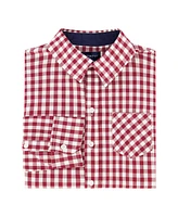 Andy & Evan Big Boys Maroon Gingham Classic Button-down Shirt