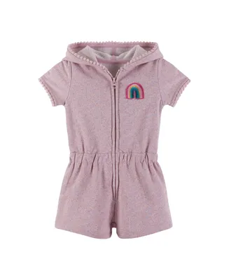 Andy & Evan Baby Girls Hooded French Terry Romper