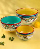 Euro Ceramica Zanzibar 3 Piece Mixing Bowl Set