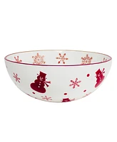 Euro Ceramica Winterfest Round Serving Bowl