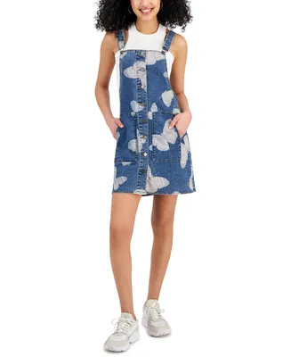 Tinseltown Juniors' Fit and Flare Button-Front Skirtall