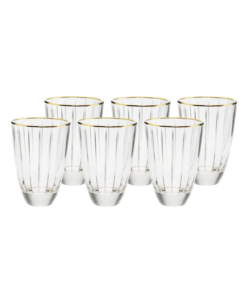 Tumblers with Gold Trim, Set of 6