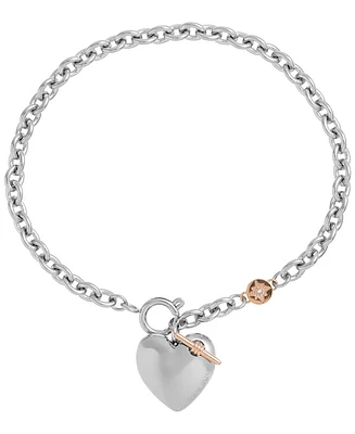 Olivia Burton Silver-Tone Knot Heart Bracelet