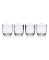 Fitz and Floyd Beaded 10-oz Double Old Fashioned Glasses 4-Piece Set