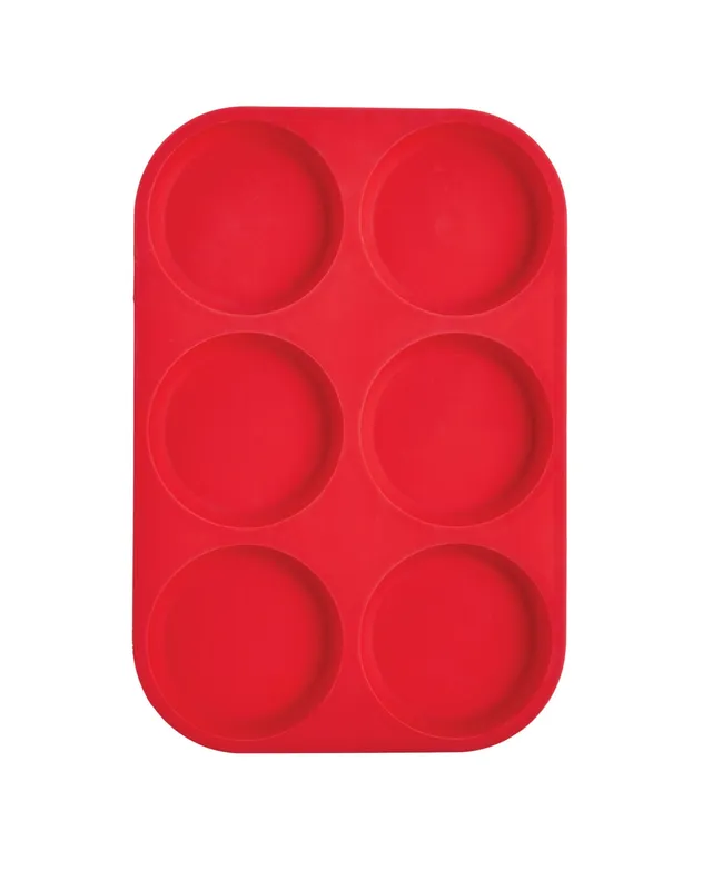Mrs. Anderson's Baking Set of 2 Silicone Scone Pan, BPA Free, Non-Stick European-Grade Silicone, 10.63 x 9.65 x 1.18 - Red