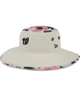 Men's New Era Natural Washington Nationals Retro Beachin' Bucket Hat