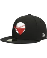 Men's New Era Black Quad Cities River Bandits Authentic Collection Road 59FIFTY Fitted Hat
