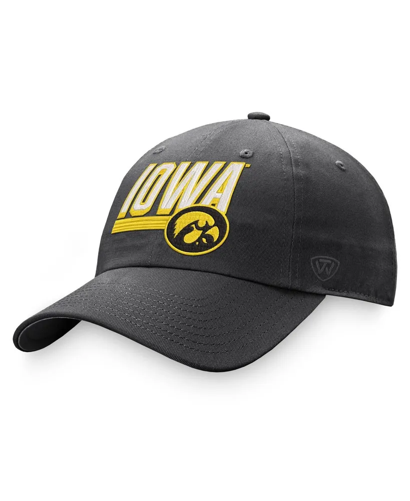 Men's Top of the World Charcoal Iowa Hawkeyes Slice Adjustable Hat