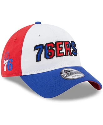 Men's New Era White, Royal Philadelphia 76ers Back Half 9TWENTY Adjustable Hat